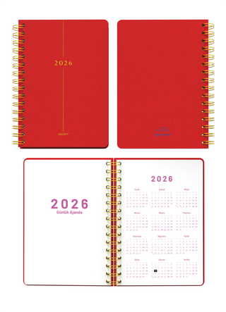 Ceyda Düvenci 2026 Kırmızı Ajanda (Bez Ciltli)