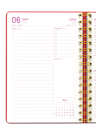 Ceyda Düvenci 2026 Kırmızı Ajanda (Bez Ciltli)