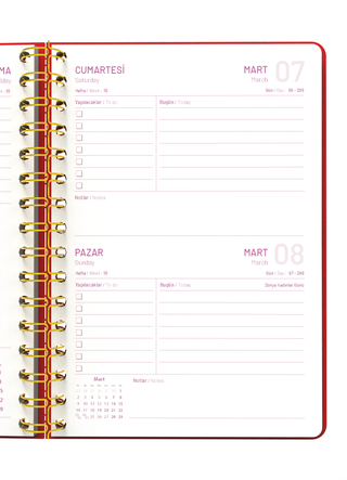 Ceyda Düvenci 2026 Kırmızı Ajanda (Bez Ciltli)