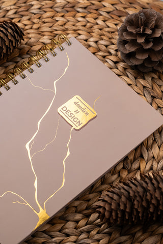 Denden Mermer Bej  Spiralli Defter, 17x24 cm
