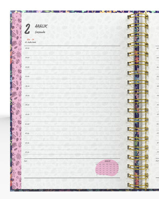 Denden Spiralli 2026 Ajanda Flowers 4