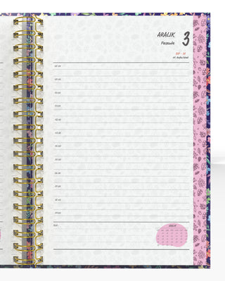 Denden Spiralli 2026 Ajanda Flowers 4