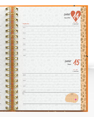 Denden Spiralli 2026 Ajanda Mermer Turuncu