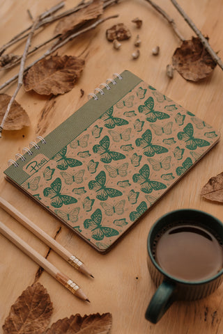 Prestij Butterfly Kraft Kareli Defter 17x24