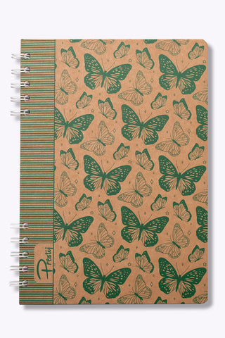 Prestij Butterfly Kraft Kareli Defter 17x24