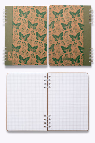 Prestij Butterfly Kraft Kareli Defter 17x24