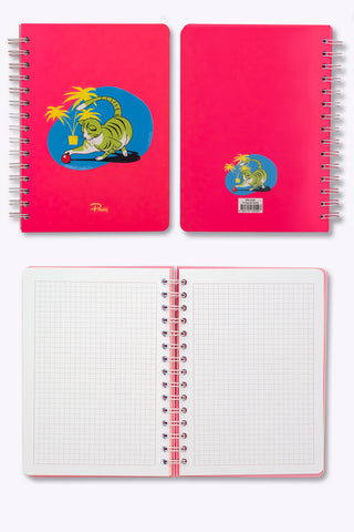 Prestij Cute Cat Neon Pembe Spiralli Kareli Defter