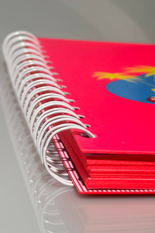 Prestij Cute Cat Neon Pembe Spiralli Kareli Defter