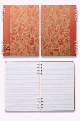Prestij Red Leaves Kraft Çizgili Defter 17x24