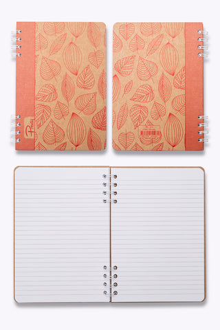 Prestij Red Leaves Kraft Çizgili Defter