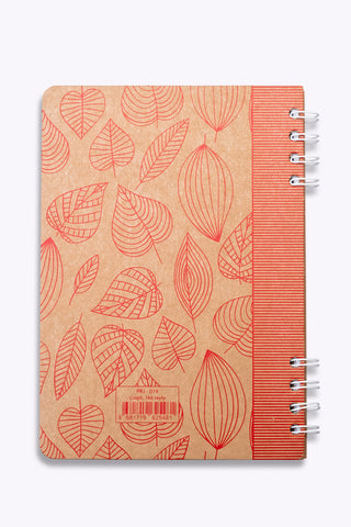 Prestij Red Leaves Kraft Çizgili Defter