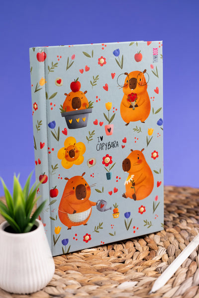 Thinkbook Capybara Çiçekler Sert Kapaklı Defter 14x20