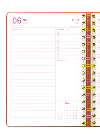 Ceyda Düvenci 2026 Turuncu Ajanda (Bez Ciltli)