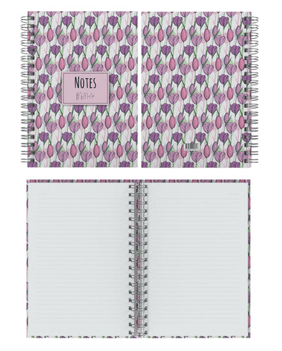 My Mia Art Tulip-Midi  Sert Kapak Spiralli Defter, 14x20 cm