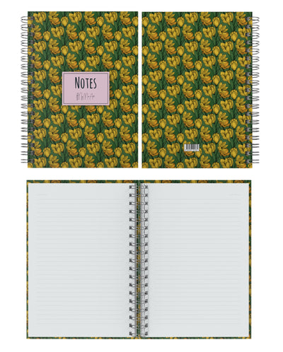 My Mia Art Magnolia-Mini  Sert Kapak Spiralli Defter, 12x17 cm