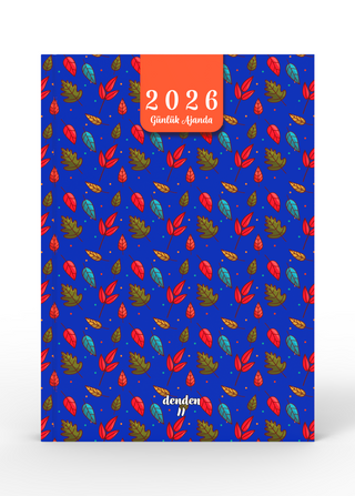 Denden 2026 Ajanda Yapraklar Mavi