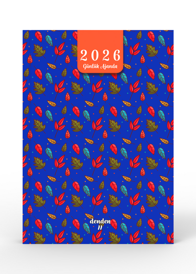 Denden 2026 Ajanda Yapraklar Mavi