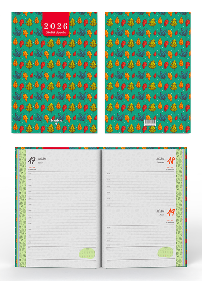 Denden 2026 Ajanda Yapraklar Yeşil
