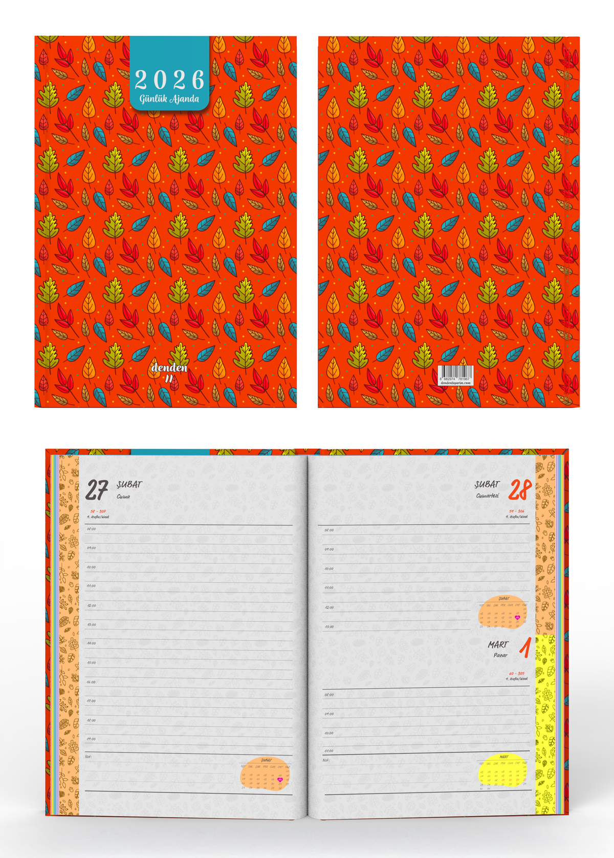 Denden 2026 Ajanda Yapraklar Turuncu - görünüm 2 / 6