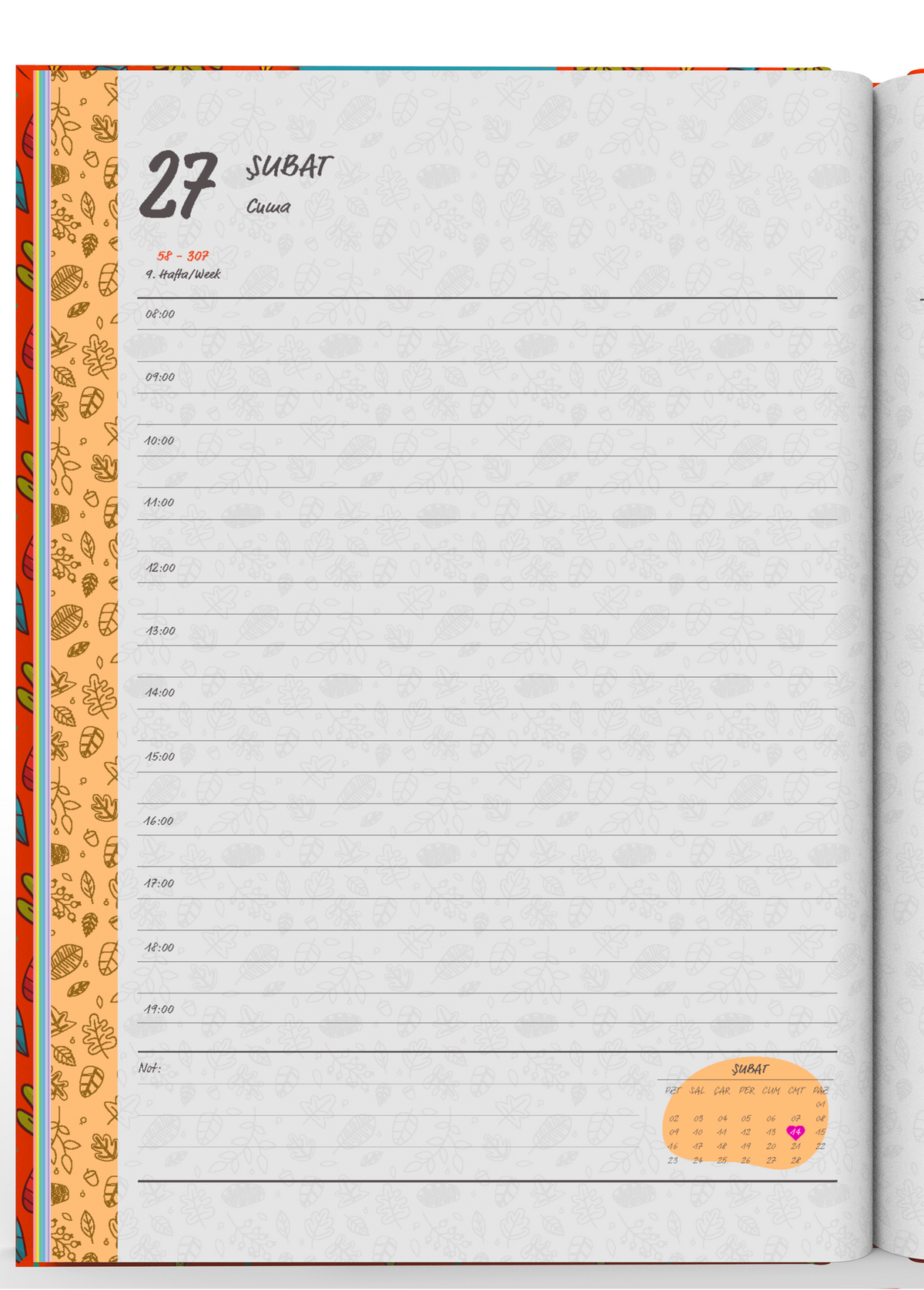 Denden 2026 Ajanda Yapraklar Turuncu - görünüm 4 / 6