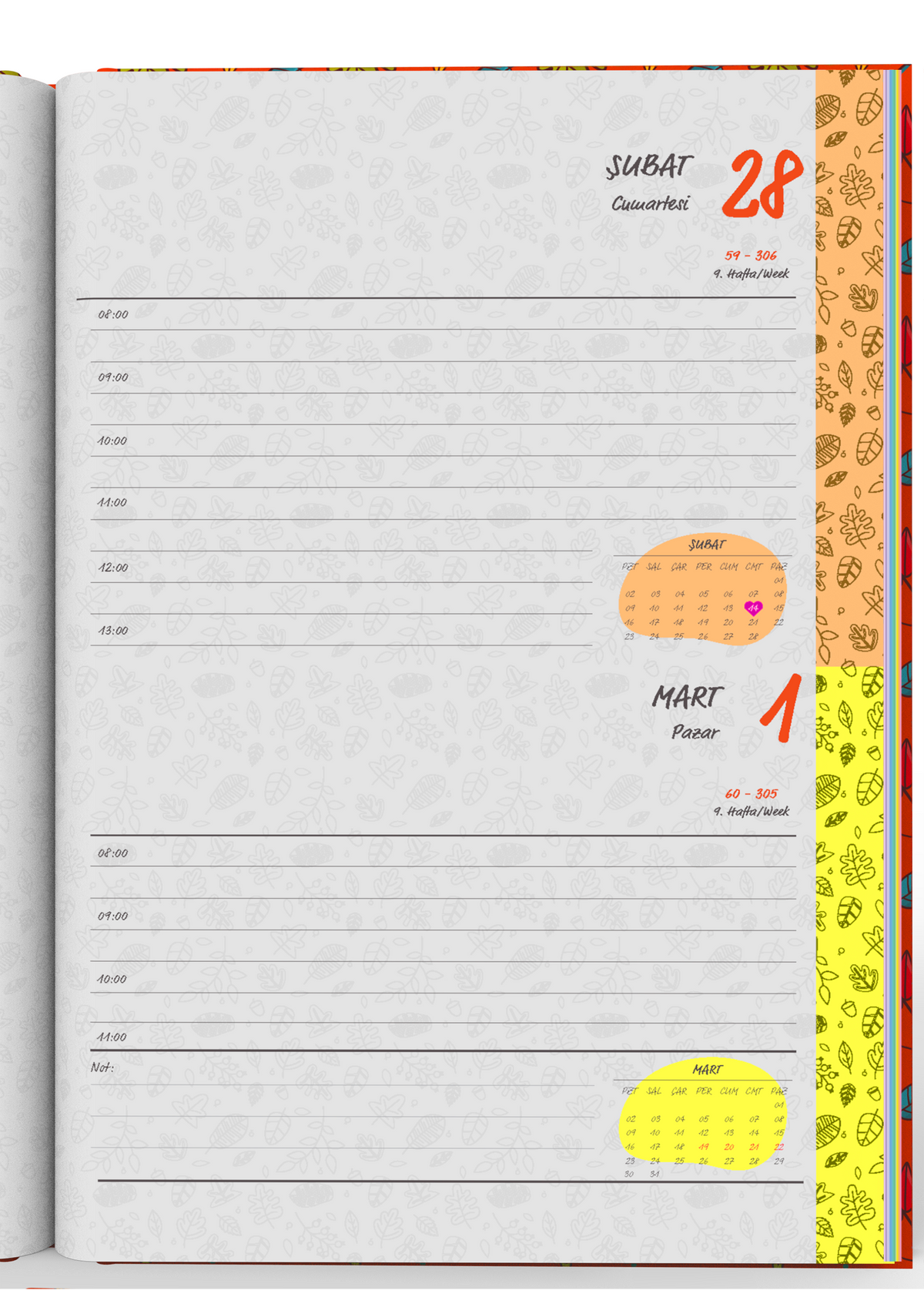 Denden 2026 Ajanda Yapraklar Turuncu - görünüm 5 / 6