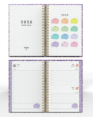 Denden Spiralli 2026 Ajanda Flowers 1