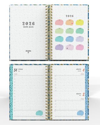 Denden Spiralli 2026 Ajanda Flowers 2