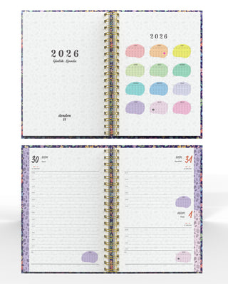 Denden Spiralli 2026 Ajanda Flowers 4