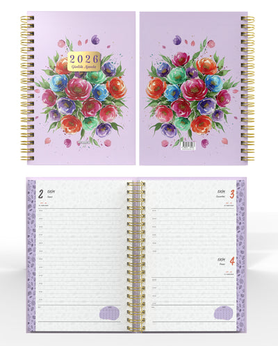 Denden Spiralli 2026 Ajanda Flowers 5