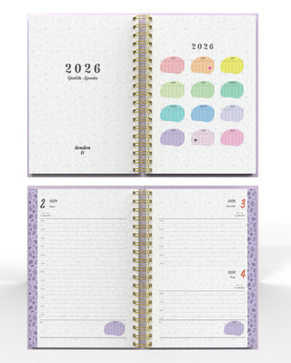 Denden Spiralli 2026 Ajanda Flowers 5