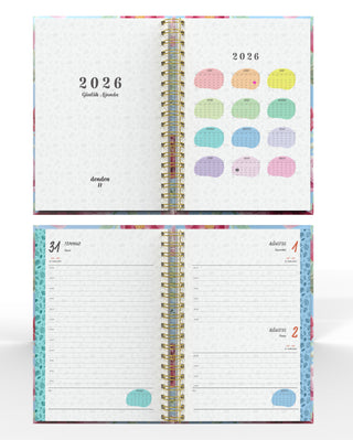 Denden Spiralli 2026 Ajanda Flowers 6