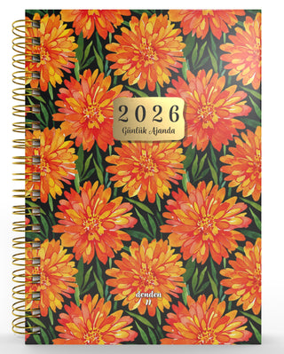 Denden Spiralli 2026 Ajanda Flowers 7
