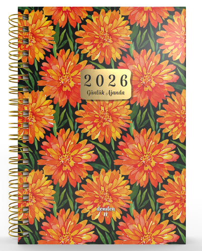 Denden Spiralli 2026 Ajanda Flowers 7