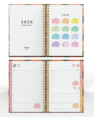 Denden Spiralli 2026 Ajanda Flowers 7