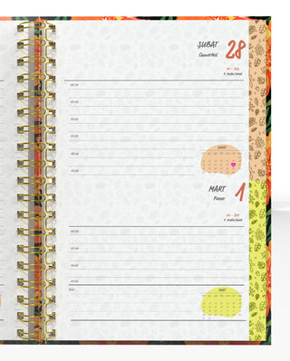 Denden Spiralli 2026 Ajanda Flowers 7