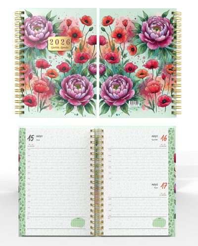 Denden Spiralli 2026 Ajanda Flowers 8