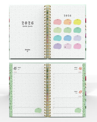 Denden Spiralli 2026 Ajanda Flowers 8