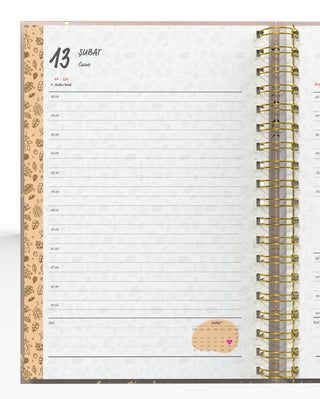 Denden Spiralli 2026 Ajanda Mermer Bej