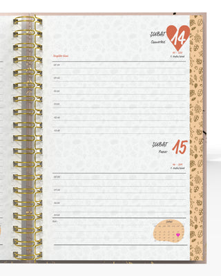 Denden Spiralli 2026 Ajanda Mermer Bej