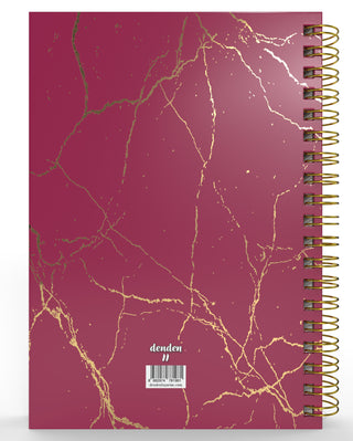 Denden Spiralli 2026 Ajanda Mermer Kırmızı