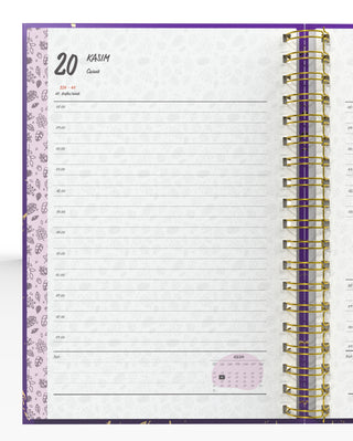 Denden Spiralli 2026 Ajanda Mermer Mor