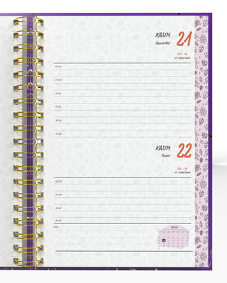 Denden Spiralli 2026 Ajanda Mermer Mor