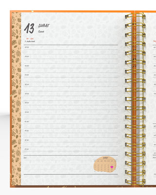 Denden Spiralli 2026 Ajanda Mermer Turuncu