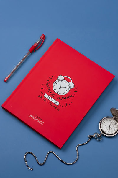 Melimelek Kırmızı Zamansız Ajanda, 16.5x21 cm