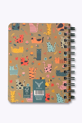 Muus Cats  Spiralli FSC Defter, 12x16 cm