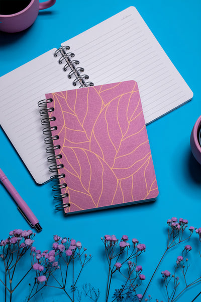 Fuşya Dal Spiralli Defter 12x17