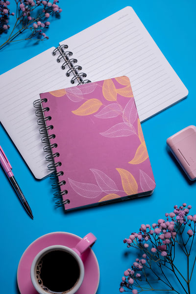 My Mia Art Fuşya Yaprak Spiralli Defter 12x17