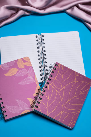 My Mia Art Fuşya Yaprak Spiralli Defter 12x17