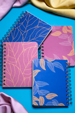 My Mia Art Fuşya Yaprak Spiralli Defter 12x17