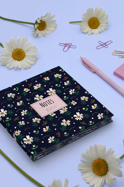 My Mia Art Mavi Papatya  Kenar Baskılı Defter, 16x16 cm